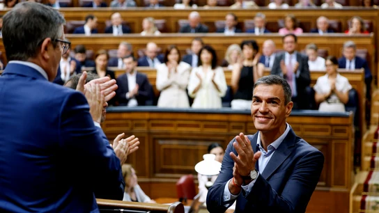 Pedro Sánchez, tras su comparecencia en el Congreso de los Diputados. Pedro Sánchez, tras su comparecencia en el Congreso de los Diputados.