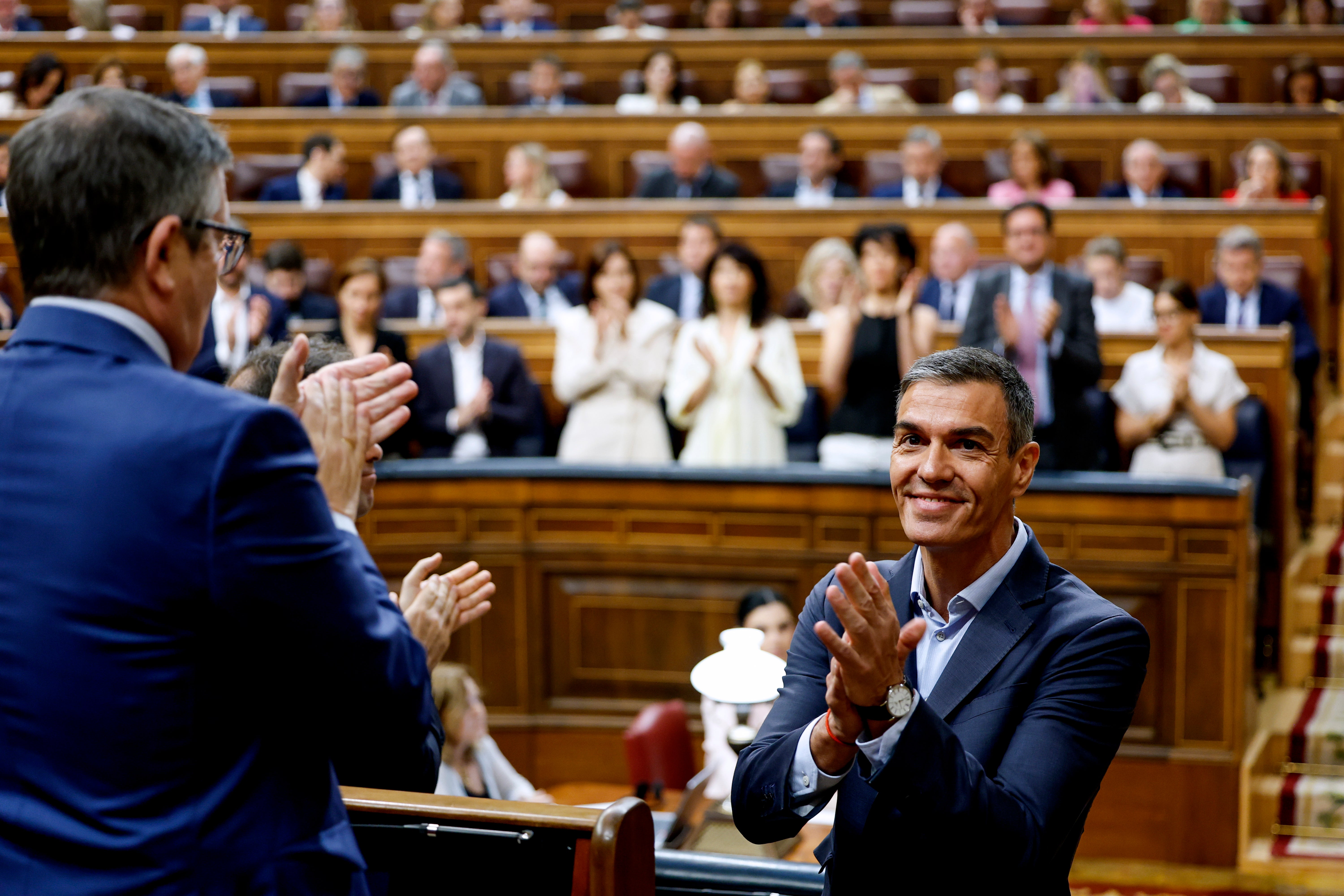 Pedro Sánchez, tras su comparecencia en el Congreso de los Diputados. Pedro Sánchez, tras su comparecencia en el Congreso de los Diputados.