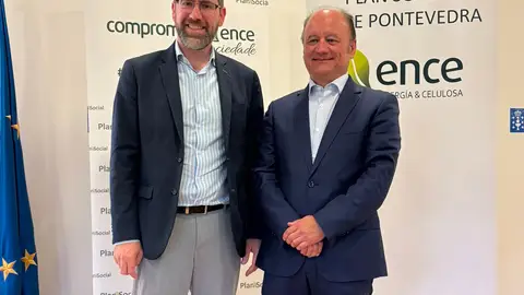 Pablo Fernández y Antonio Casal, delegado Xunta y director Ence Pontevedra. pablo-fernandez-antonio-casal-xunta-ence-pontevedra