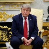 El presidente de Estados Unidos, Donald Trump, durante la reunión con Mark Rutte