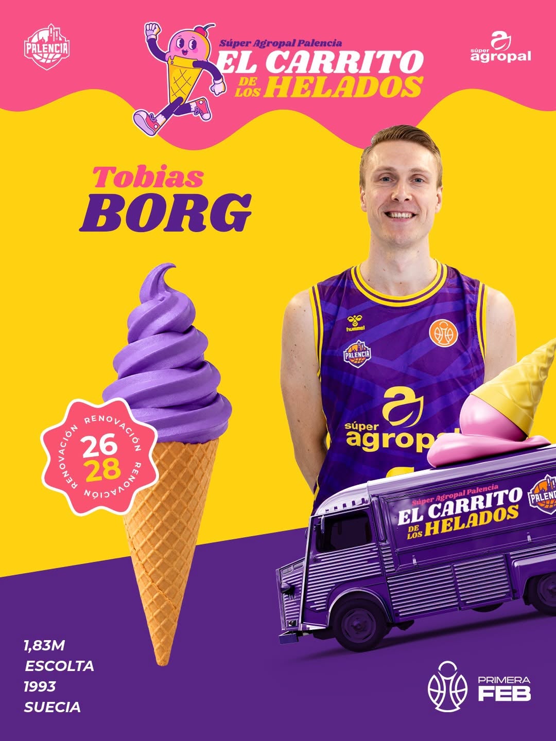 Tobias Borg jugará dos temporadas más en el Súper Agropal Palencia Tobias Borg jugará dos temporadas más en el Súper Agropal Palencia