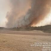 Imagen del incendio ayer por la tarde