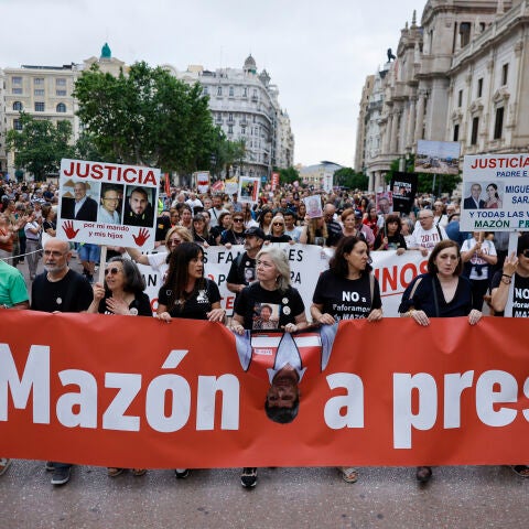 Imagen de la última manifestación bajo el lema "Mazón a presó", el pasado 30 de mayo. 