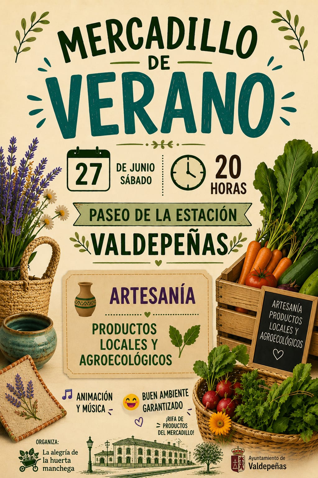 En Valdepeñas, Mercado Nocturno de Verano de La Alegría de la Huerta Manchega En Valdepeñas, Mercado Nocturno de Verano de La Alegría de la Huerta Manchega