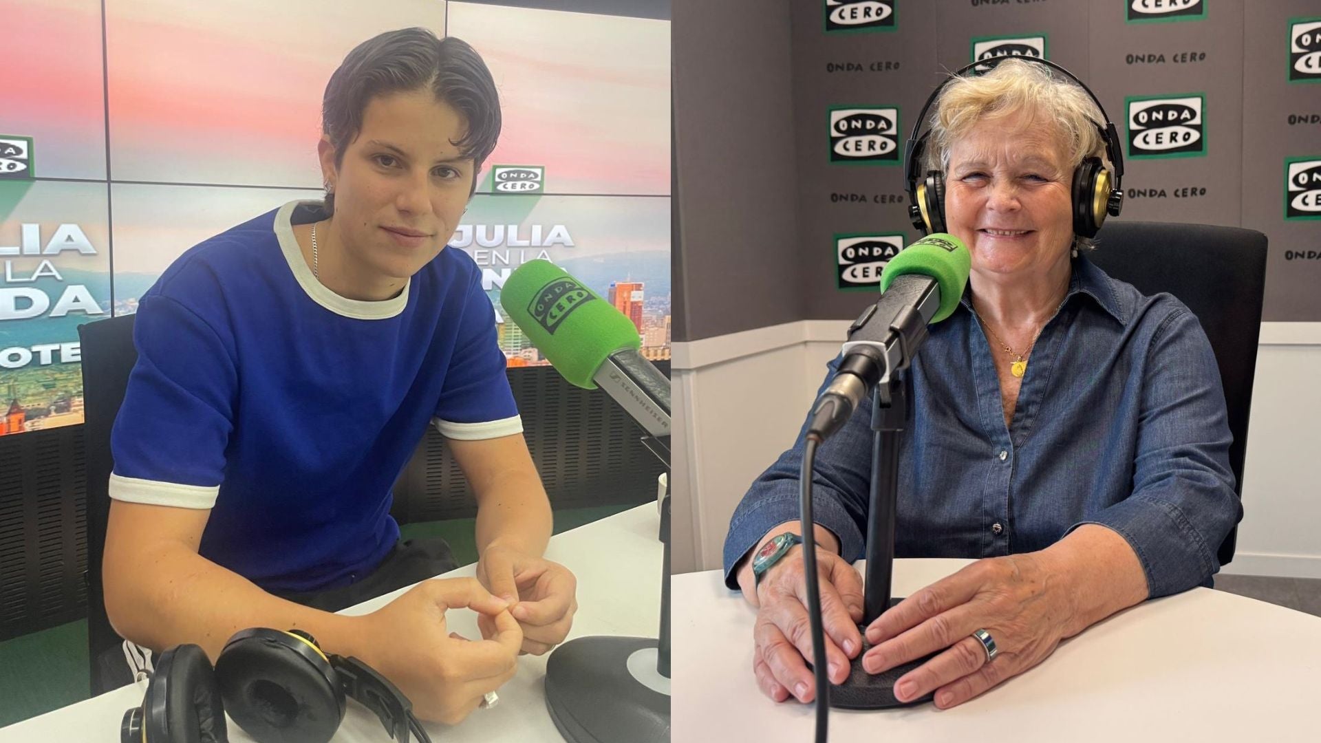 La actriz, Bruna Lucadamo, y la ex futbolista, Carmen Arce en Onda Cero La actriz, Bruna Lucadamo, y la ex futbolista, Carmen Arce en Onda Cero
