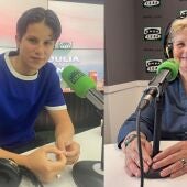 La actriz, Bruna Lucadamo, y la ex futbolista, Carmen Arce en Onda Cero