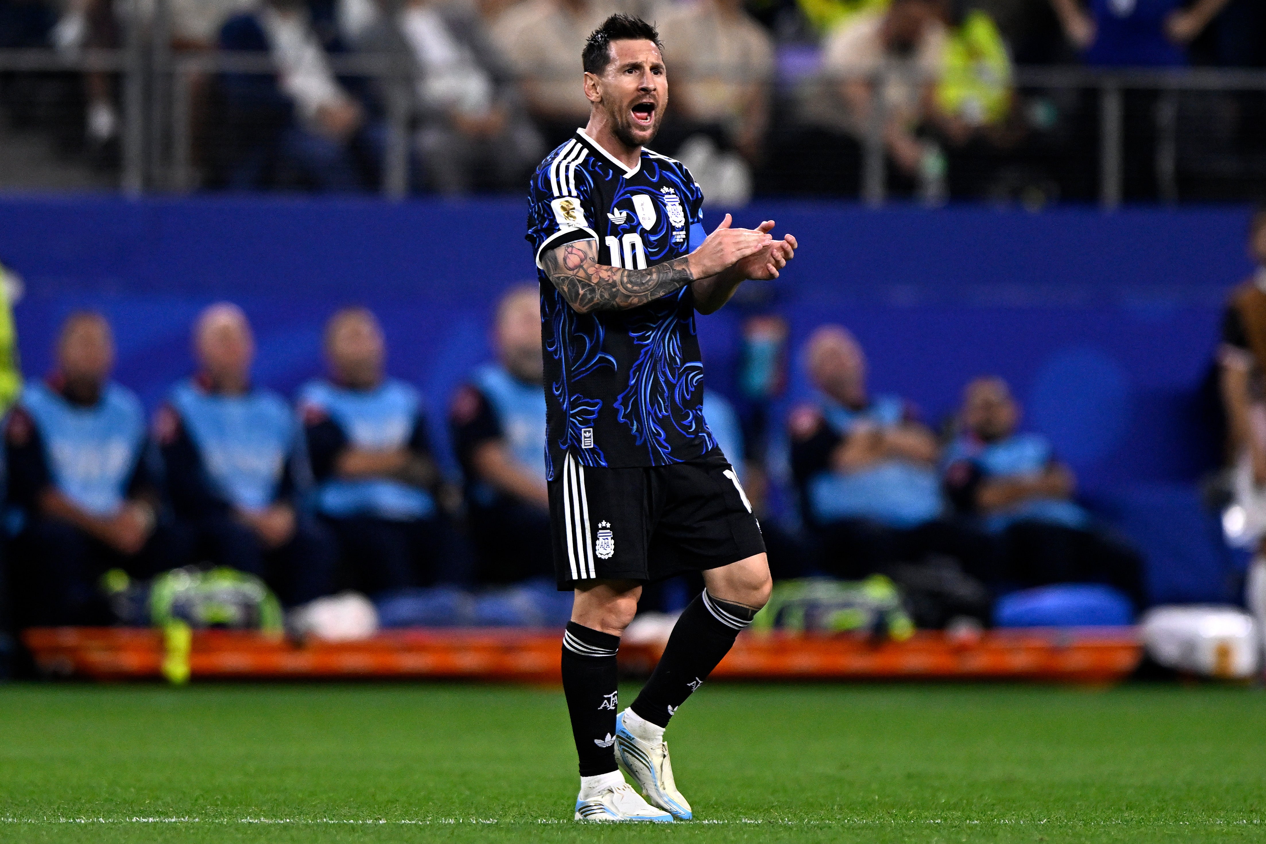 Leo Messi durante el partido contra Jordania Leo Messi durante el partido contra Jordania