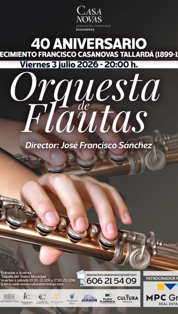 La Orquesta de Flautas Casanovas prepara su concierto 'El siglo de oro de la flauta y música de películas' este viernes en el Teatro Municipal