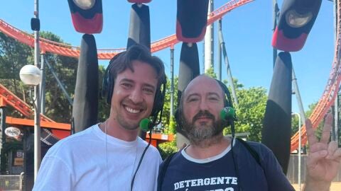 Rub&eacute;n Santos con Nando Baj&oacute;n en el Parque de Atracciones