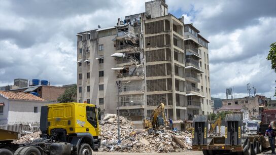 Uno de los edificios afectados por el terremoto de Venezuela