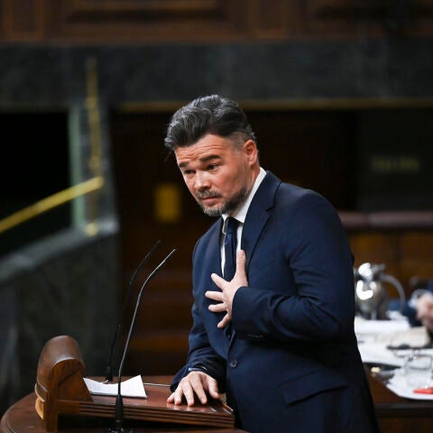 El portavoz de ERC, Gabriel Rufián, en el Congreso de los Diputados.