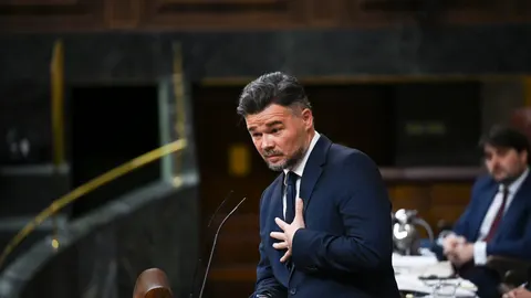 El portavoz de ERC, Gabriel Rufián, en el Congreso de los Diputados.