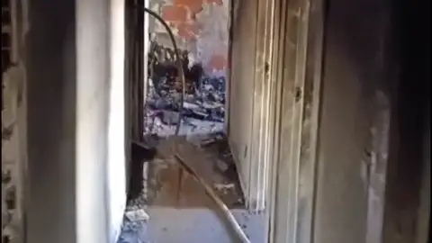 Vivienda afectada por el incendio en Elche. Vivienda afectada por el incendio en Elche.