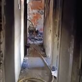 Vivienda afectada por el incendio en Elche.