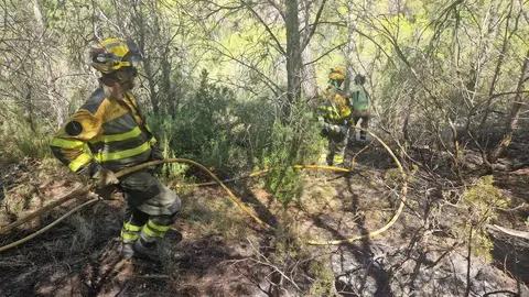 Estabilizado el perímetro del fuego en el incendio de la Sierra de Alcubierre Estabilizado el perímetro del fuego en el incendio de la Sierra de Alcubierre