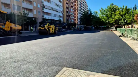 Obras en la calle Ronda Estación de Villena. Obras en la calle Ronda Estación de Villena.