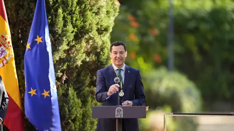 Juanma Moreno durante su toma de posesión como presidente de Andalucía en el Palacio de San Telmo (Sevilla) Juanma Moreno durante su toma de posesión como presidente de Andalucía en el Palacio de San Telmo (Sevilla)