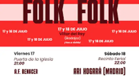 Villar del Rey revive sus raíces tradicionales con una nueva edición de 'Villar del Folk' el 17 y 18 de julio Villar del Rey revive sus raíces tradicionales con una nueva edición de 'Villar del Folk' el 17 y 18 de julio