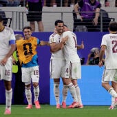 Merino celebra el tanto ante Portugal