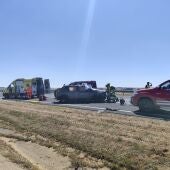 Accidente en la A-67 en Herrera de Pisuerga (Palencia).