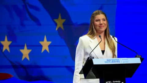 La infanta Sofía durante su primer discurso institucional.