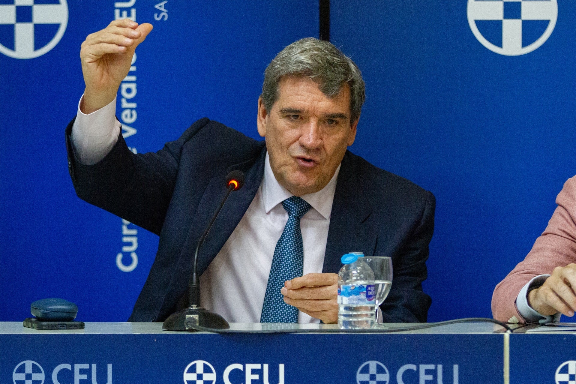 El gobernador del Banco de España, José Luis Escrivá, imparte una ponencia académica. El gobernador del Banco de España, José Luis Escrivá, imparte una ponencia académica.