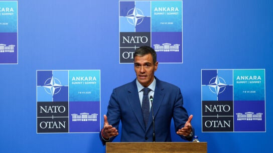  Pedro S&aacute;nchez durante una rueda de prensa en Ankara (Turqu&iacute;a) 