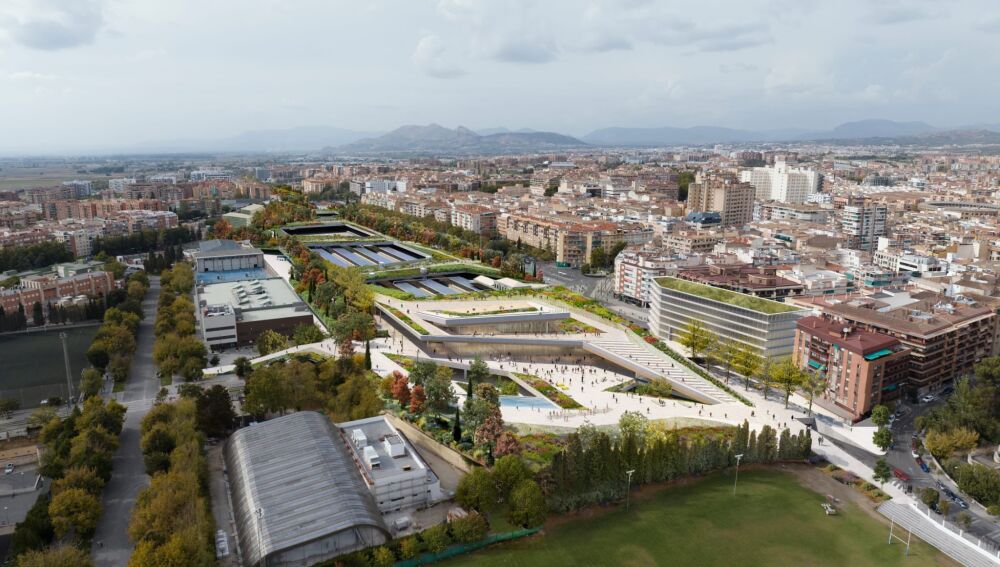 Infografías de la futura estación de Andaluces y la integración ferroviaria en la ciudad