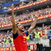 Mikel Merino celebra su gol ante Bélgica Mikel Merino celebra su gol ante Bélgica