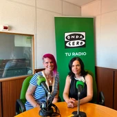 Kora Morán y Mónica Fraile en el estudio de Onda Cero Guadalajara Kora Morán y Mónica Fraile en el estudio de Onda Cero Guadalajara
