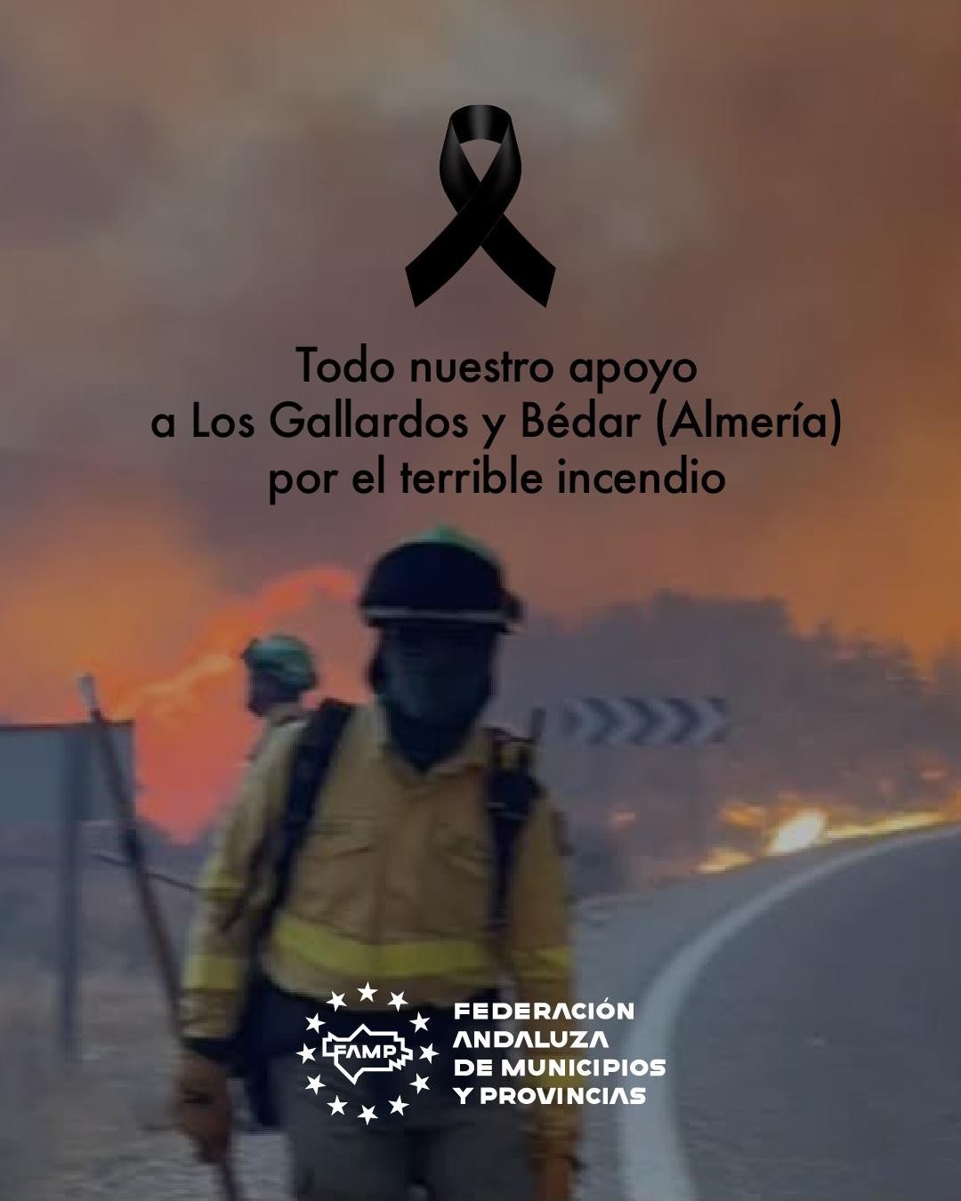 El presidente de la FAMP traslada el pésame a los municipios de Los Gallardos y Bédar por el terrible incendio El presidente de la FAMP traslada el pésame a los municipios de Los Gallardos y Bédar por el terrible incendio