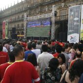 Proyección en la Plaza Mayor de Salamanca del España - Alemania de la final de la Eurocopa de 2008