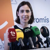 Esther Díez, portavoz de Compromís per Elx, en la rueda de prensa de hoy.