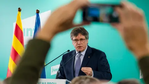 Imagen de archivo del presidente de JxCat, Carles Puigdemont. Imagen de archivo del presidente de JxCat, Carles Puigdemont. . EFE/David Borrat