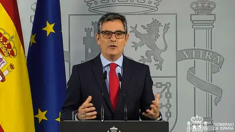 El ministro de Presidencia, Justicia y Relaciones con las Cortes, Félix Bolaños, durante su comparecencia El ministro de Presidencia, Justicia y Relaciones con las Cortes, Félix Bolaños, durante su comparecencia