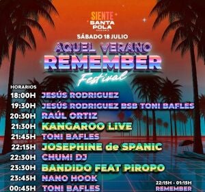 Este s&aacute;bado 18 Remember Festival en Siente Santa Pola XP