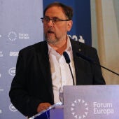 Oriol Junqueras en un esmorzar informatiu a Madrid
