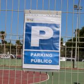 Indicativo del parking en el Paseo Marítimo