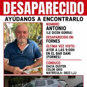 Buscan en Fornes a Antonio, conocido como "Gorra", desaparecido desde la mañana del jueves