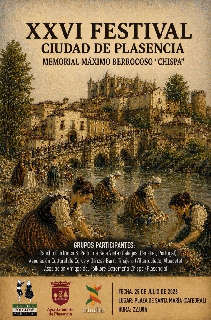 El XXVI Festival de Folclore 'Ciudad de Plasencia' reúne a grupos de España y Portugal el próximo 25 de julio El XXVI Festival de Folclore 'Ciudad de Plasencia' reúne a grupos de España y Portugal el próximo 25 de julio