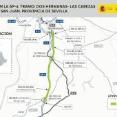 Transportes aprueba el documento técnico del tercer carril de la AP-4 entre Dos Hermanas y Las Cabezas