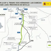 Transportes aprueba el documento técnico del tercer carril de la AP-4 entre Dos Hermanas y Las Cabezas Transportes aprueba el documento técnico del tercer carril de la AP-4 entre Dos Hermanas y Las Cabezas