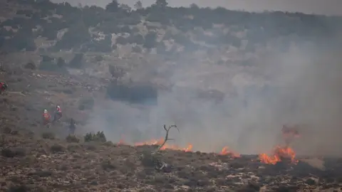 El incendio de Ejulve arrasa 1.100 hectáreas Los efectivos continúan trabajando sobre el territorio
