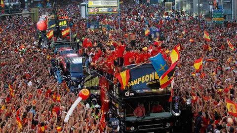 La selección española celebrando el Mundial de Sudáfrica en 2010 La selección española celebrando el Mundial de Sudáfrica en 2010