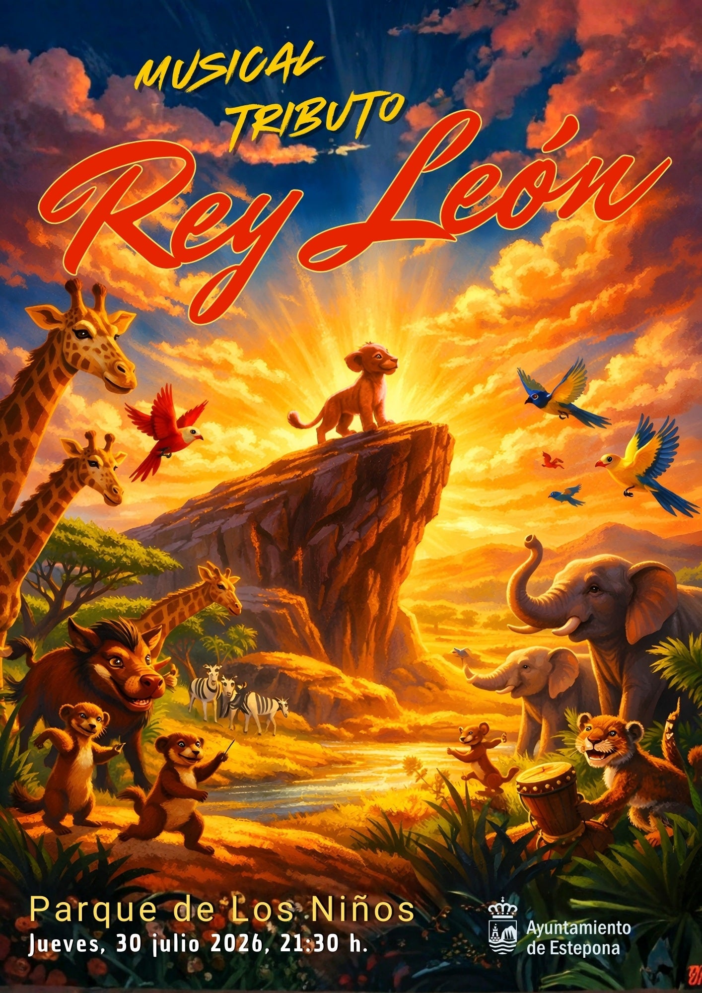El Ayuntamiento de Estepona presenta el Tributo Musical gratuito ‘El Rey León’ en el Parque de Los Niños El Ayuntamiento de Estepona presenta el Tributo Musical gratuito ‘El Rey León’ en el Parque de Los Niños