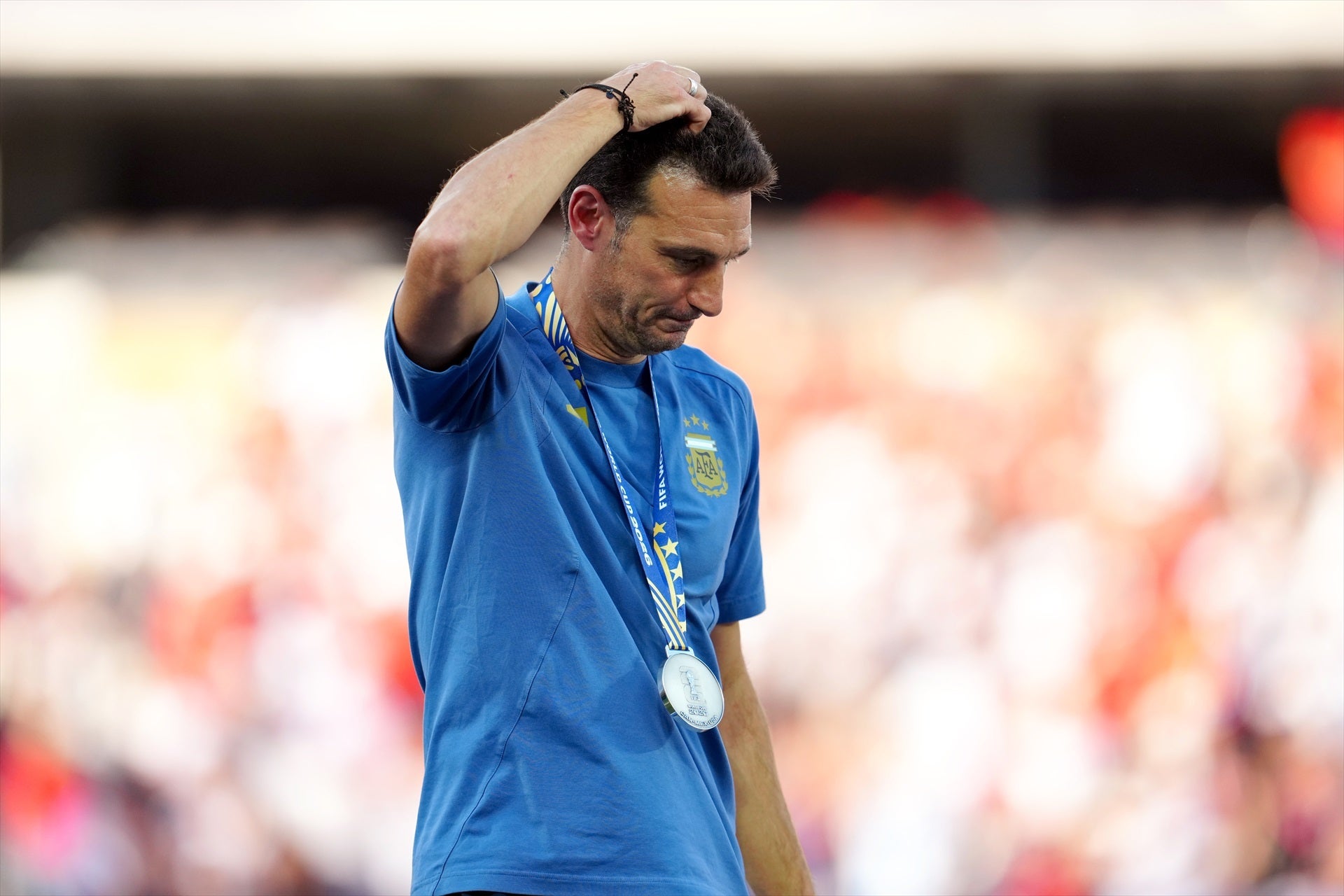 El entrenador de la selección argentina, Lionel Scaloni, tras la derrota ante España en la final de la Copa del Mundo 2026 El entrenador de la selección argentina, Lionel Scaloni, tras la derrota ante España en la final de la Copa del Mundo 2026
