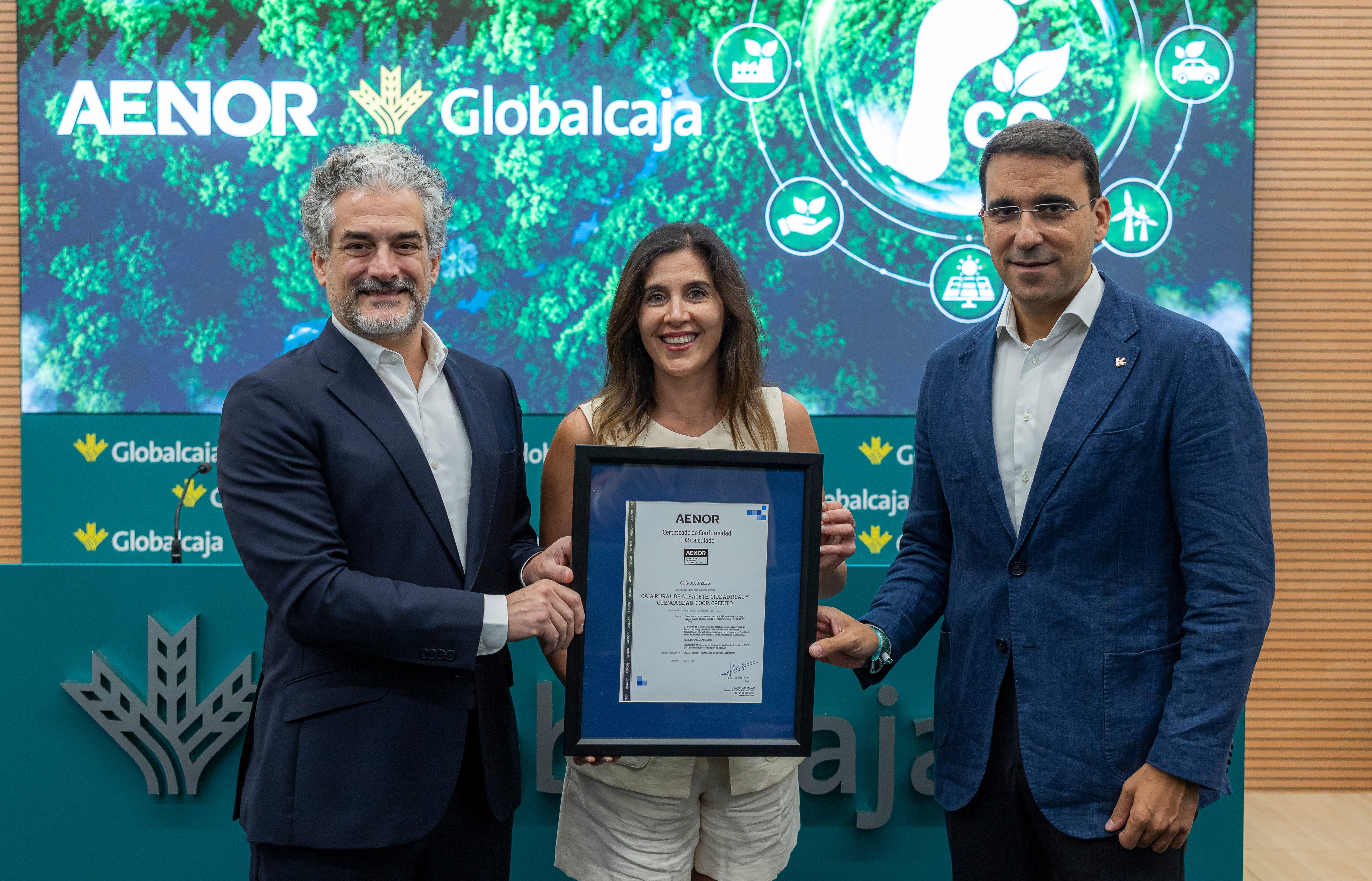 Globalcaja obtiene el reconocimiento de AENOR ‘Huella de Carbono CO2 Calculado’ Globalcaja obtiene el reconocimiento de AENOR ‘Huella de Carbono CO2 Calculado’