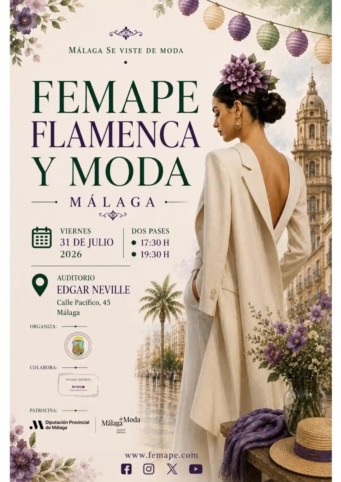 La Pasarela FEMAPE Flamenca y Moda 2026 se celebra el 31 de julio en el Auditorio Edgar Neville de Diputación de Málaga La Pasarela FEMAPE Flamenca y Moda 2026 se celebra el 31 de julio en el Auditorio Edgar Neville de Diputación de Málaga