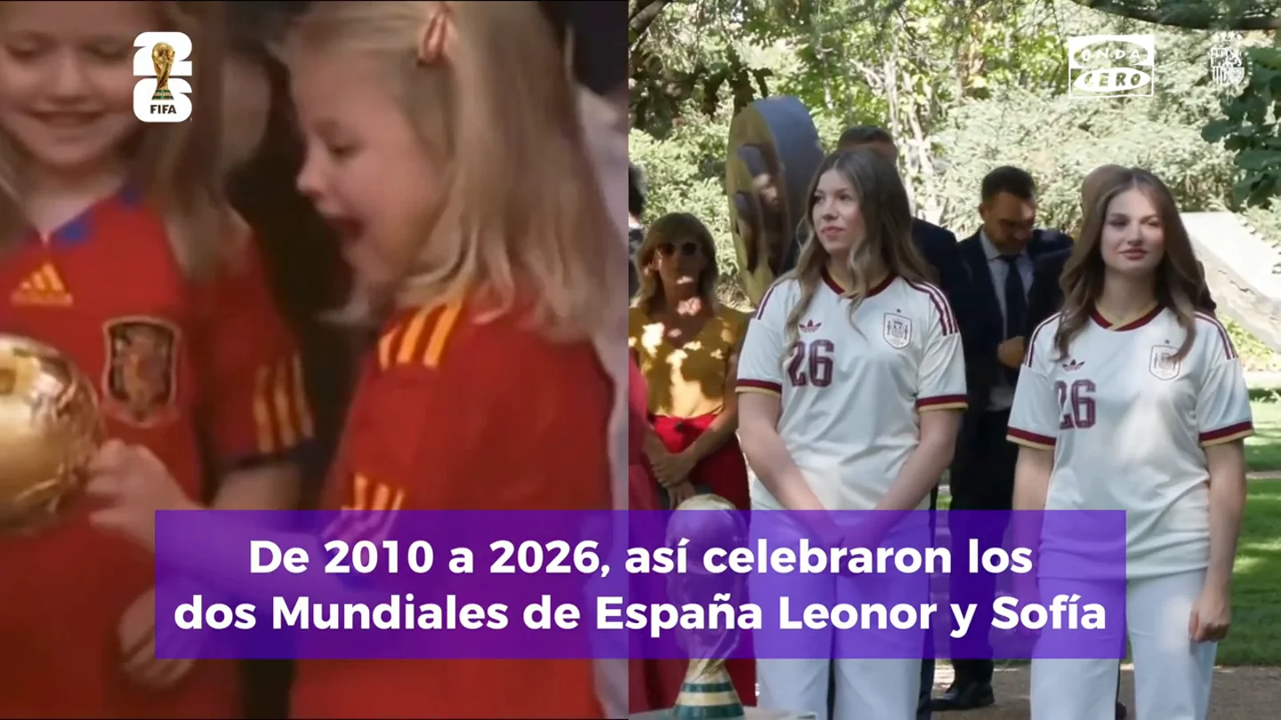 Las fotografías de Leonor y Sofía que se han hecho virales 16 años después: de 2010 a 2026, así celebraron los dos Mundiales de España Las fotografías de Leonor y Sofía que se han hecho virales 16 años después: de 2010 a 2026, así celebraron los dos Mundiales de España