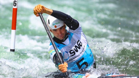 Miquel Travé durante su bajada en la final Miquel Travé durante su bajada en la final